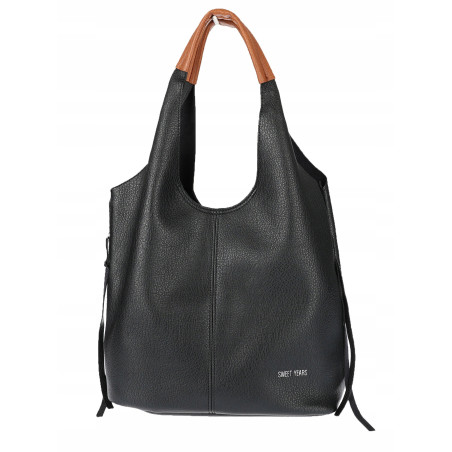 Torebka damska shopper worek listonoszka 2w1 lekka torba WSY26812 Czarna