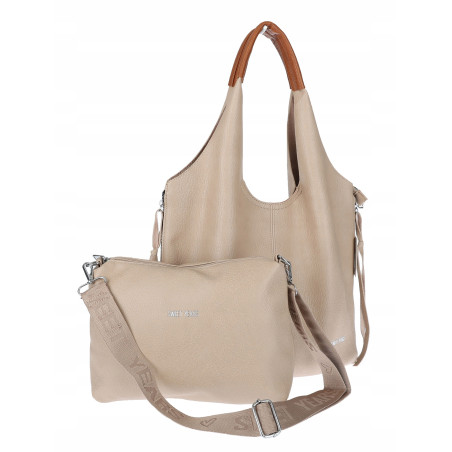 Torebka damska shopper worek listonoszka 2w1 lekka torba WSY26812 Beżowa