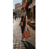 Torebka damska shopper worek listonoszka 2w1 lekka torba WSY26812 Brązowa