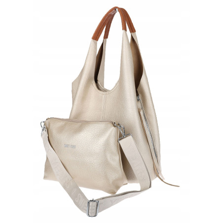 Torebka damska shopper worek listonoszka 2w1 lekka torba WSY26812 Złota