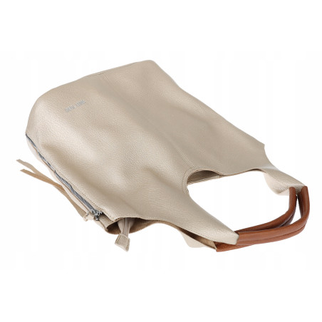 Torebka damska shopper worek listonoszka 2w1 lekka torba WSY26812 Złota
