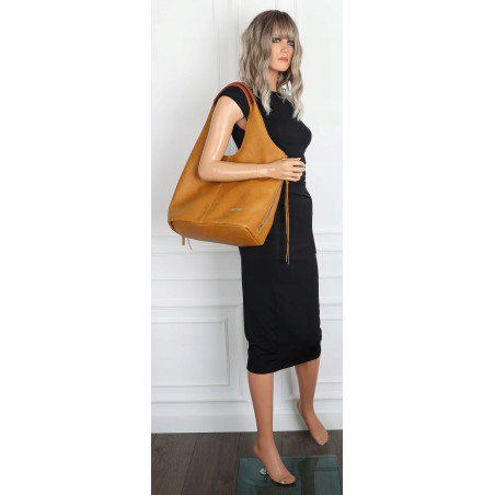 Torebka damska shopper worek listonoszka 2w1 lekka torba WSY26812 Żółta