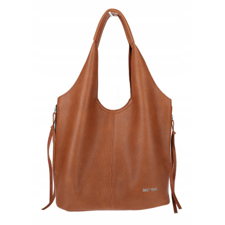 Torebka damska shopper worek listonoszka 2w1 lekka torba WSY26812 Brązowa