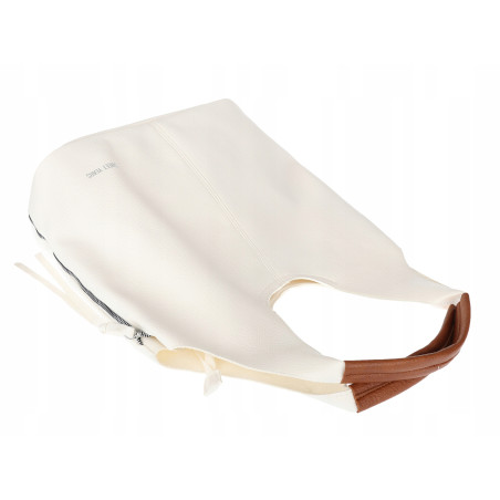Torebka damska shopper worek listonoszka 2w1 lekka torba WSY26812 Biała