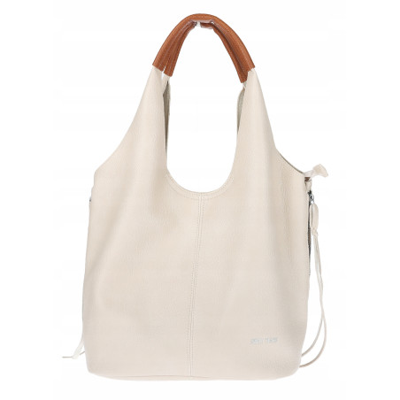 Torebka damska shopper worek listonoszka 2w1 lekka torba WSY26812 Beżowa