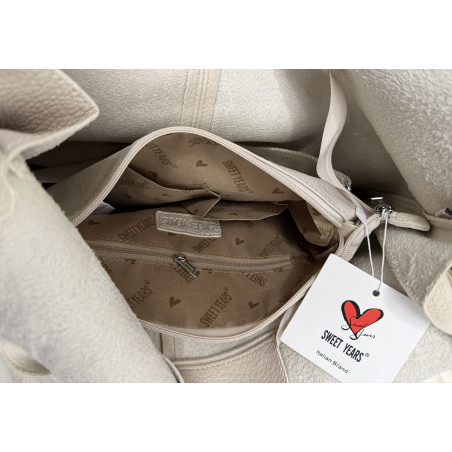 Torebka damska shopper worek listonoszka 2w1 lekka torba WSY26812 Brązowa