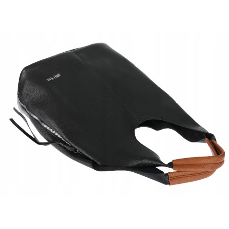 Torebka damska shopper worek listonoszka 2w1 lekka torba WSY26812 Czarna