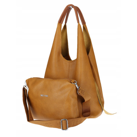 Torebka damska shopper worek listonoszka 2w1 lekka torba WSY26812 Żółta