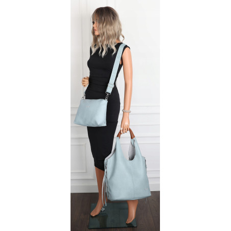 Torebka damska shopper worek listonoszka 2w1 lekka torba WSY26812 Niebieska