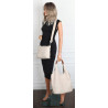 Torebka damska shopper worek listonoszka 2w1 lekka torba WSY26812 Beżowa