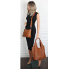 Torebka damska shopper worek listonoszka 2w1 lekka torba WSY26812 Brązowa