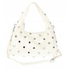 Torebka damska worek listonoszka shopper z ćwiekami modna C90560 Biała