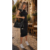 Torebka damska worek listonoszka shopper z ćwiekami modna C90560 Czarna