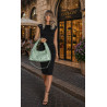 Torebka damska worek listonoszka shopper z ćwiekami modna C90560 Zielona