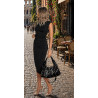 Torebka damska worek listonoszka shopper z ćwiekami modna C90560 Czarna