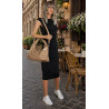 Torebka damska worek listonoszka shopper z ćwiekami modna C90560 Beżowa