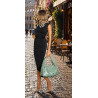 Torebka damska worek listonoszka shopper z ćwiekami modna C90560 Zielona