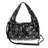 Torebka damska worek listonoszka shopper z ćwiekami modna C90560 Czarna