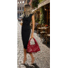 Torebka damska worek listonoszka shopper z ćwiekami modna C90560 Czerwona
