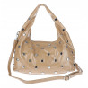 Torebka damska worek listonoszka shopper z ćwiekami modna C90560 Beżowa