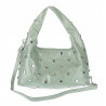 Torebka damska worek listonoszka shopper z ćwiekami modna C90560 Zielona