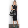 Torebka damska worek listonoszka shopper z ćwiekami modna C90560 Czarna