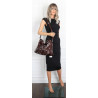 Torebka damska worek listonoszka shopper z ćwiekami modna C90560 Czekoladowa