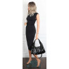 Torebka damska worek listonoszka shopper z ćwiekami modna C90560 Czarna