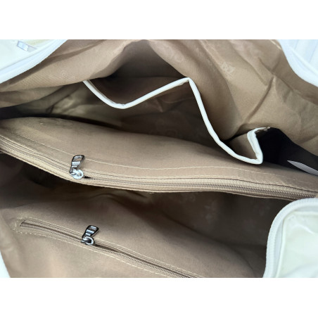 Torebka damska worek listonoszka shopper z ćwiekami modna C90560 Brązowa