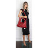 Torebka damska worek listonoszka shopper z ćwiekami modna C90560 Czerwona