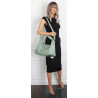 Torebka damska worek listonoszka shopper z ćwiekami modna C90560 Zielona
