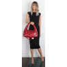 Torebka damska worek listonoszka shopper z ćwiekami modna C90560 Czerwona