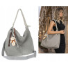 Torebka Damska Worek Shopper Torba na Ramię modna duża pajemna MA352 Szara