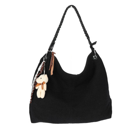 Torebka Damska Worek Shopper Torba na Ramię modna duża pajemna MA352 Czarna