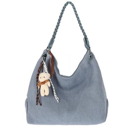 Torebka Damska Worek Shopper Torba na Ramię duża pajemna MA352 Niebieska