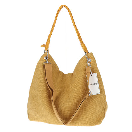 Torebka Damska Worek Shopper Torba na Ramię modna duża pajemna MA352 Żółta