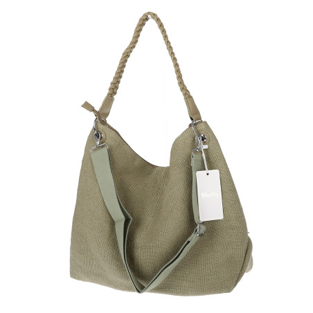 Torebka Damska Worek Shopper Torba na Ramię duża pajemna MA352 Zielona