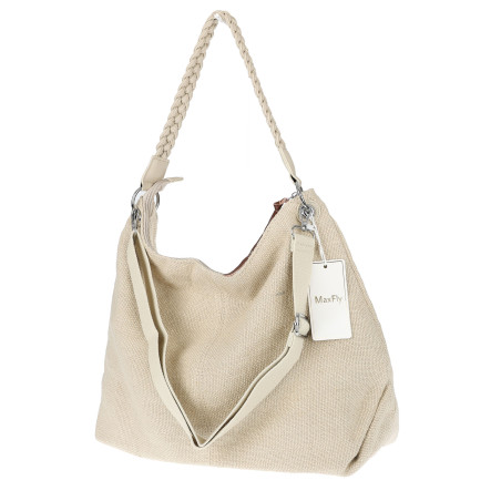 Torebka Damska Worek Shopper Torba na Ramię duża modna pajemna MA352 Beżowa