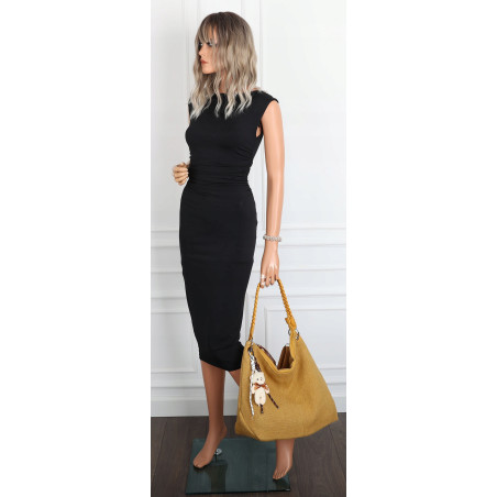 Torebka Damska Worek Shopper Torba na Ramię modna duża pajemna MA352 Żółta