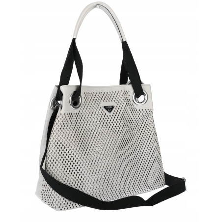 Torebka Damska Worek Ażurowa Listonoszka shopper torba na Ramię YD041 Szara