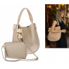 Torebka damska shopper 2w1 worek elegancka modna listonoszka HZN502 Beżowa