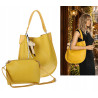 Torebka damska shopper 2w1 worek elegancka modna listonoszka HZN502 Żółta