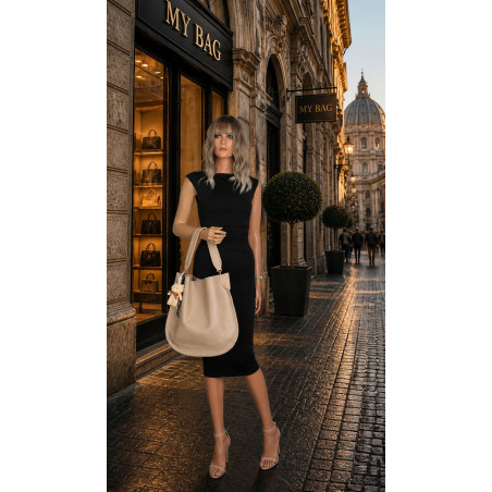Torebka damska shopper 2w1 worek elegancka modna listonoszka HZN502 Beżowa