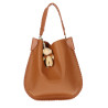 Torebka damska shopper 2w1 worek elegancka modna listonoszka HZN502 Brązowa
