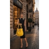 Torebka damska shopper 2w1 worek elegancka modna listonoszka HZN502 Żółta
