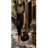 Torebka damska shopper 2w1 worek elegancka listonoszka HZN502 Czekoladowa