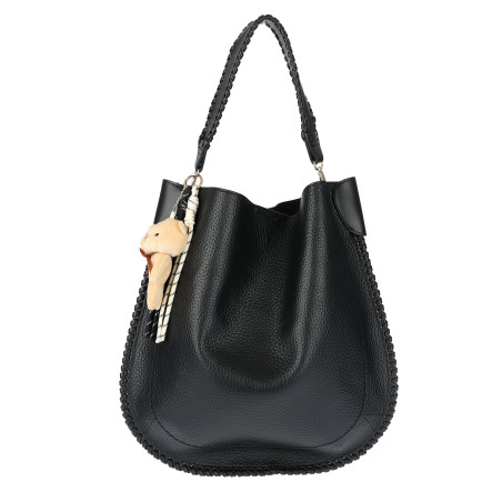Torebka damska shopper 2w1 worek elegancka modna listonoszka HZN502 Czarna