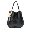 Torebka damska shopper 2w1 worek elegancka modna listonoszka HZN502 Czarna