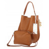 Torebka damska shopper 2w1 worek elegancka modna listonoszka HZN502 Brązowa