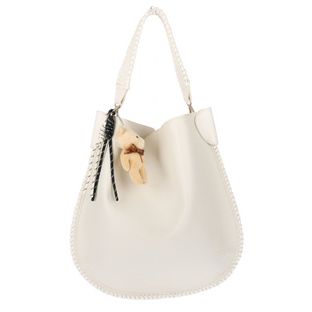 Torebka damska shopper 2w1 worek elegancka modna listonoszka HZN502 Beżowa